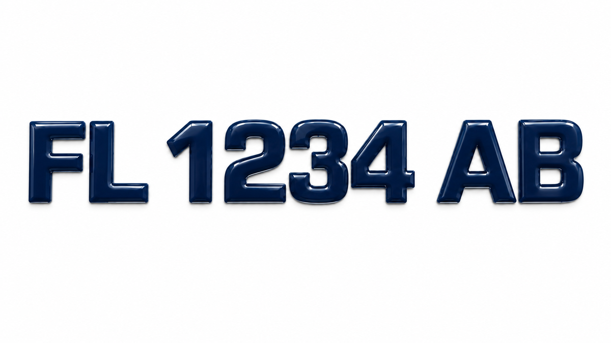 Domed Registration Numbers