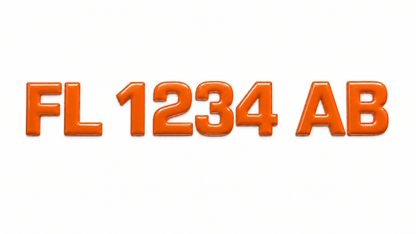 Domed Registration Numbers