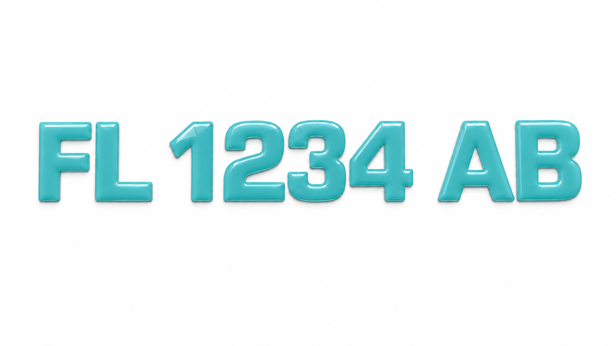 Domed Registration Numbers