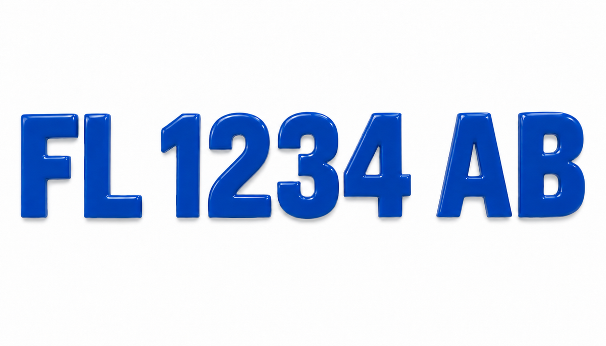 Domed Registration Numbers