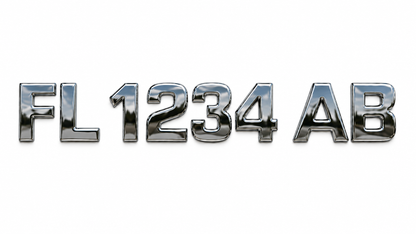 Domed Registration Numbers