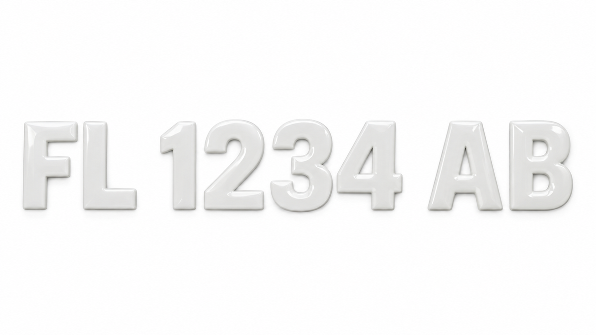 Domed Registration Numbers