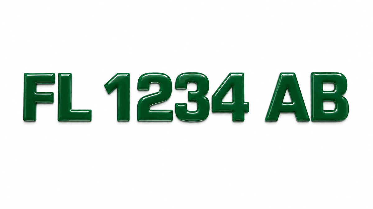 Domed Registration Numbers