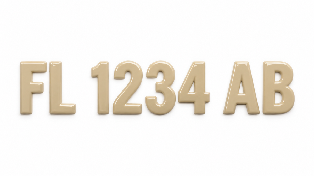 Domed Registration Numbers